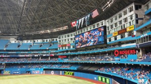 Rogers Centre - Hotel guests room windows surround the giant screen