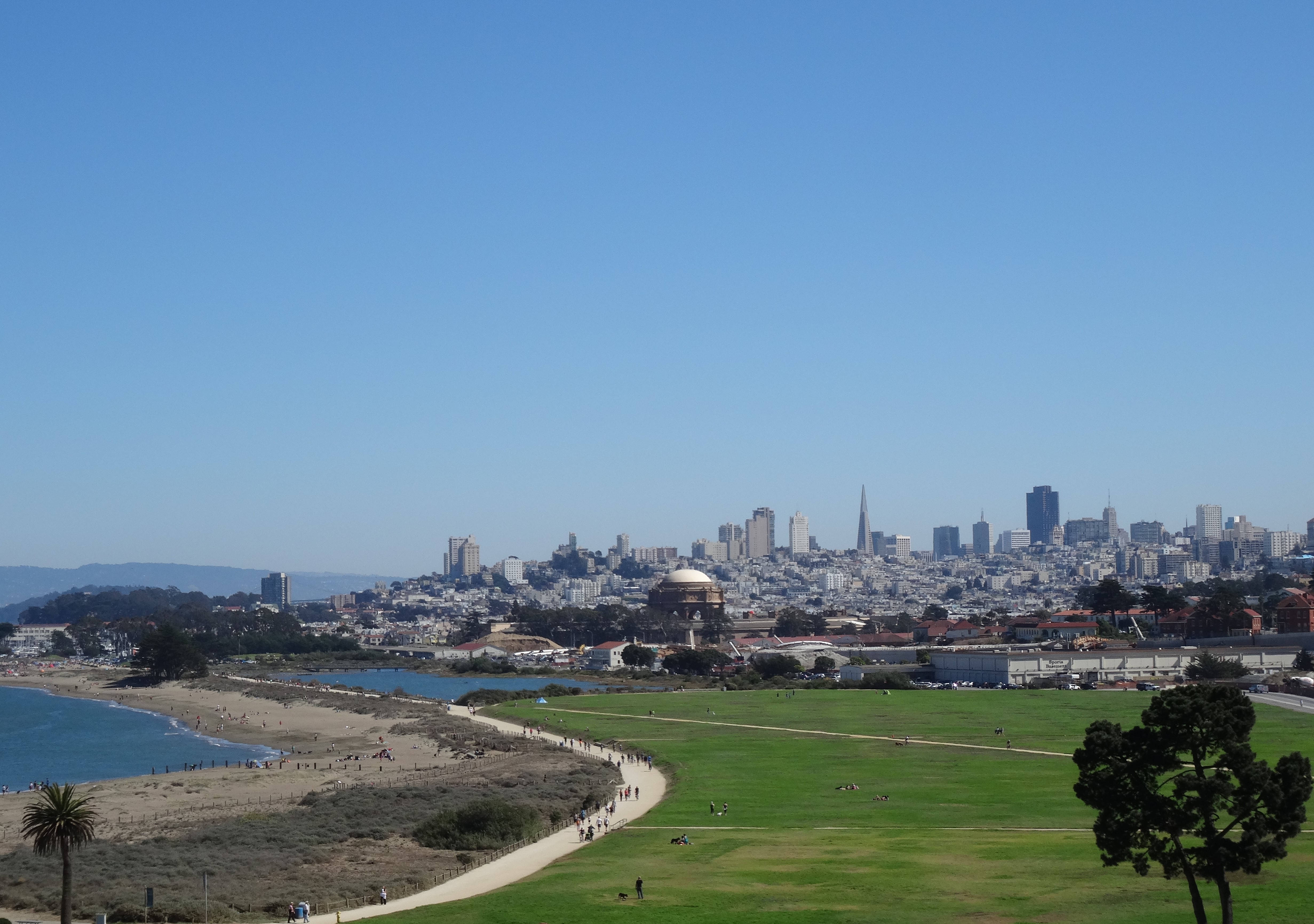 Bike path from Presido with Palace of the Arts